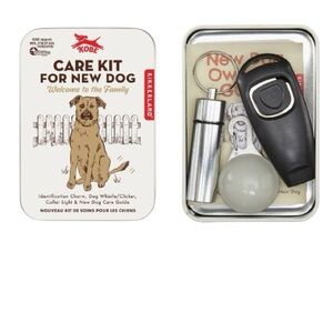 Kikkerland Pet Care Kit - Silver and Black